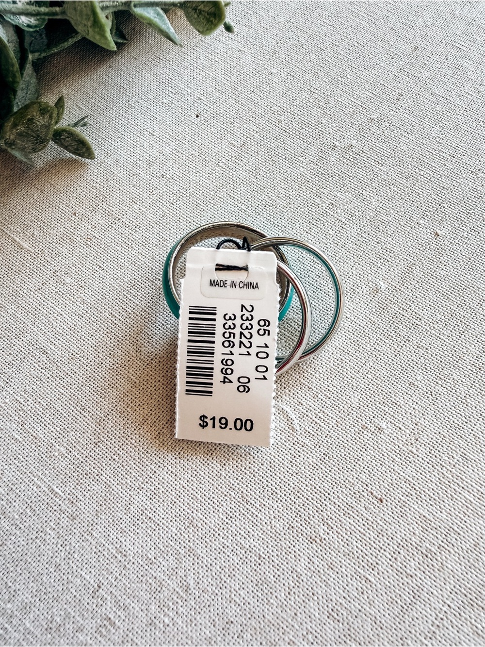 Talbots Dark Aqua Scarf Ring Set Silver Tone 4-Piece Accessory NWT - Picture 2 of 5